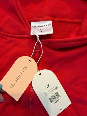 LogoPilates (Blogilates) Red Zip Hoodie - 3X